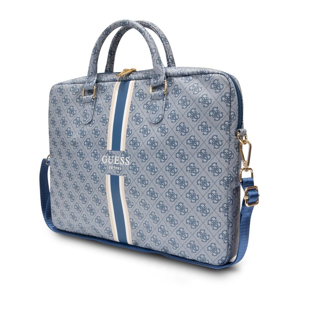 Guess PU 4G Printed Stripes Computer Bag 15 16 Blue repasovane po ita e repasovane notebooky